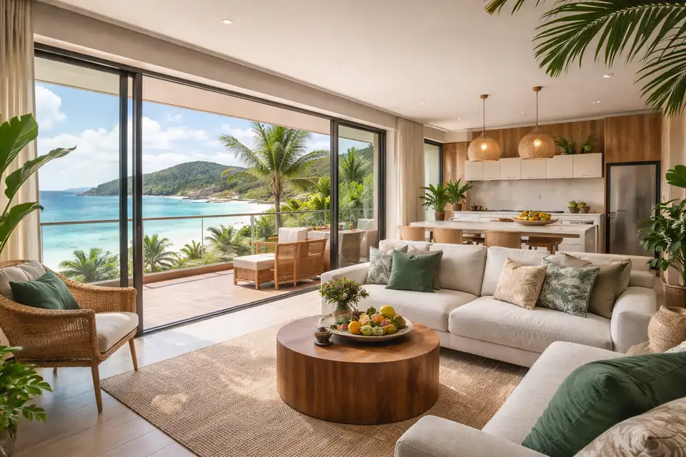 Apartamento para aluguel por temporada no Brasil com vista para o mar 2026