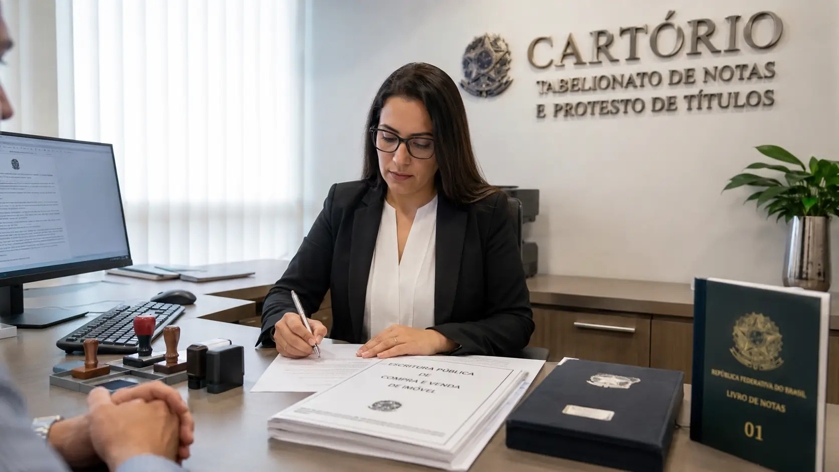 Assinatura de escritura imobiliária em cartório no Brasil 2026