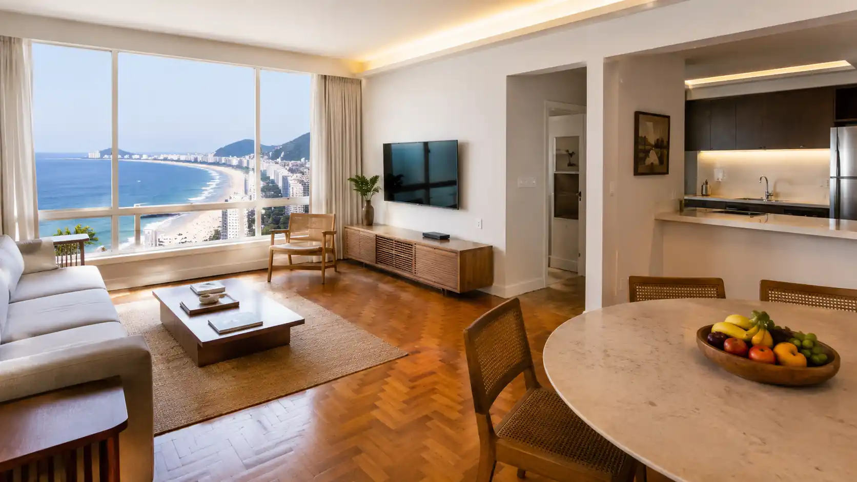 Apartamento moderno em Copacabana Rio de Janeiro com vista para o mar